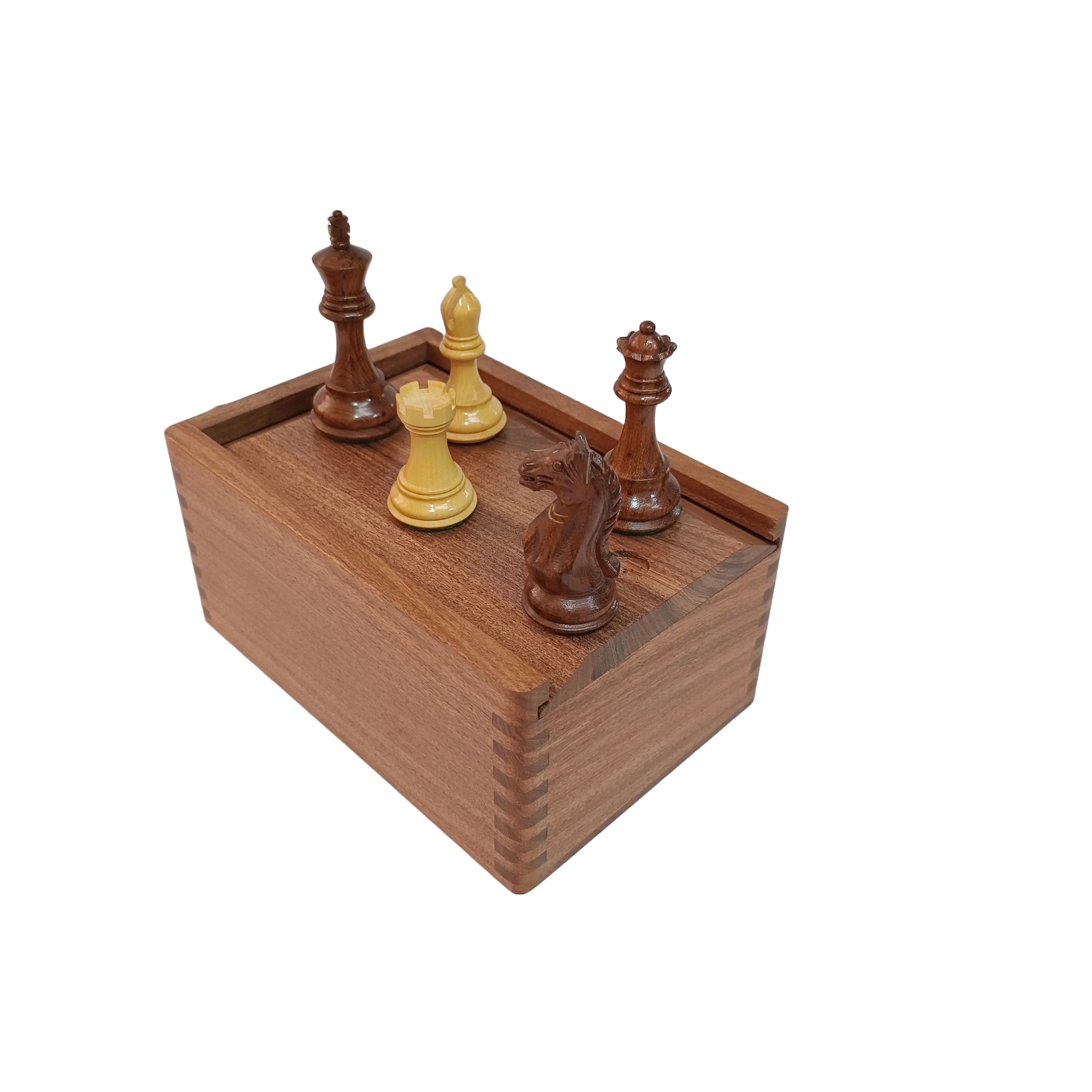 Acacia Wood Chess Pieces Storage Box - Image 4