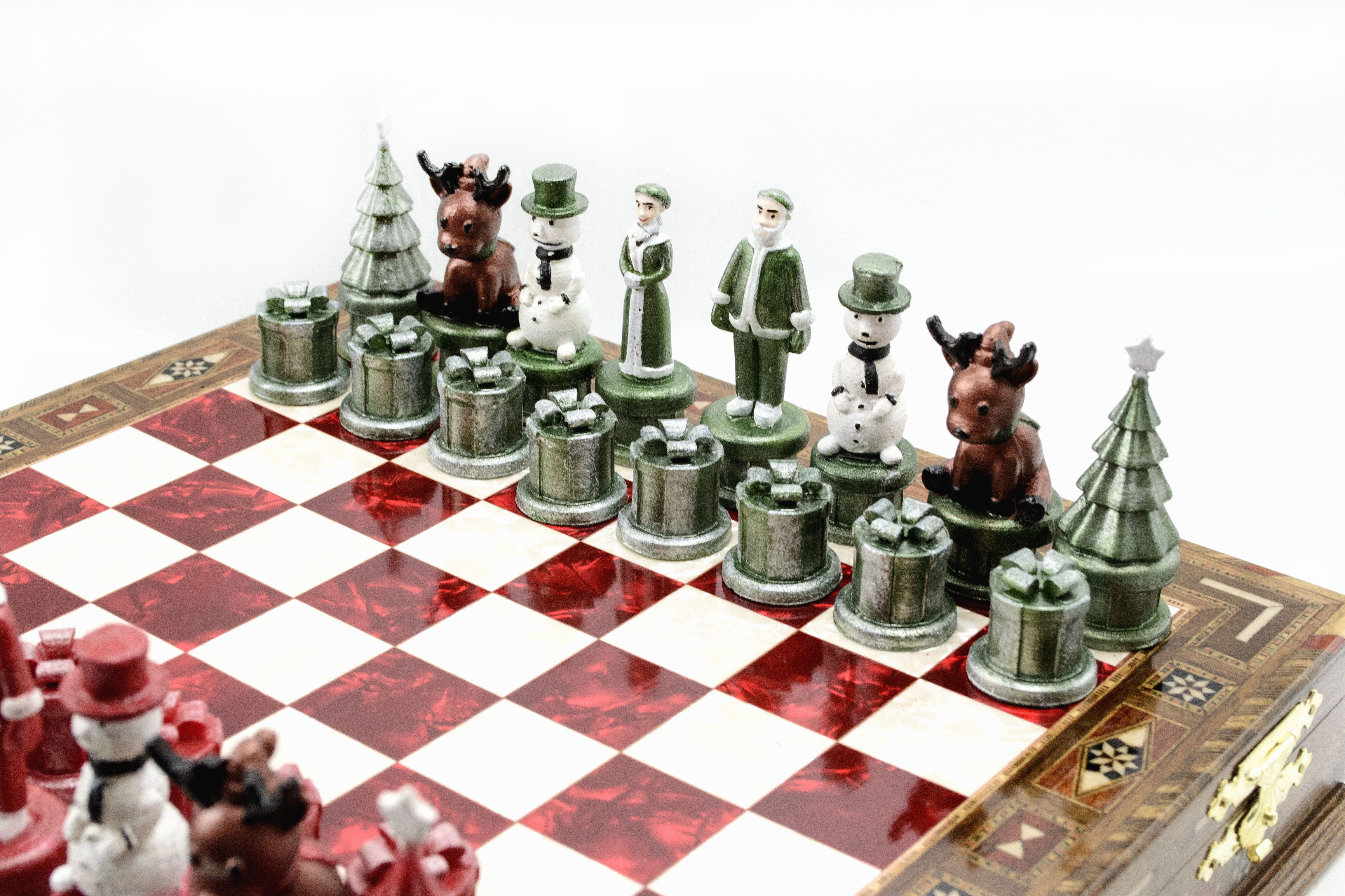 Hand Painted Christmas Themed Chess Set - Image 5