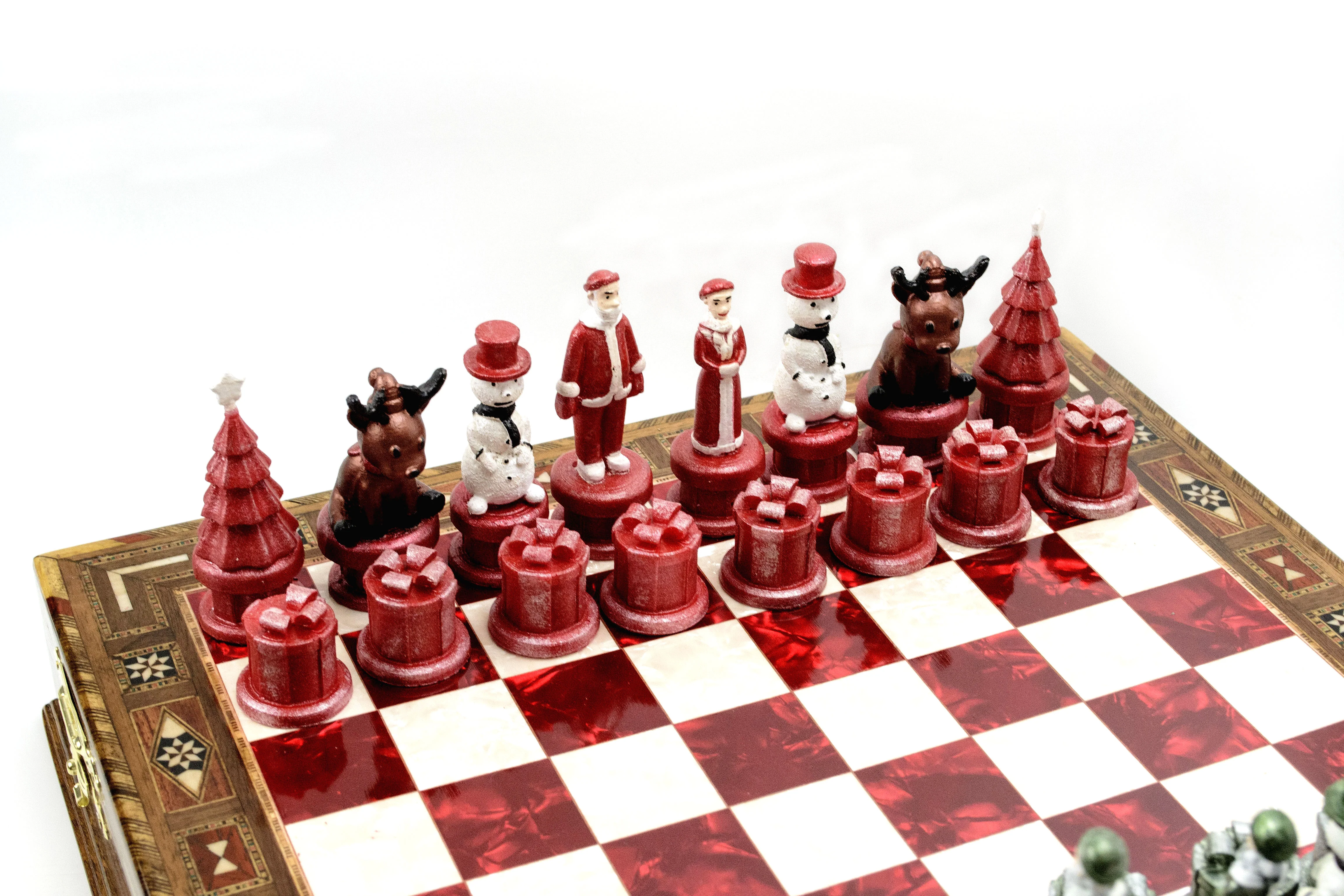 Hand Painted Christmas Themed Chess Set - Image 6
