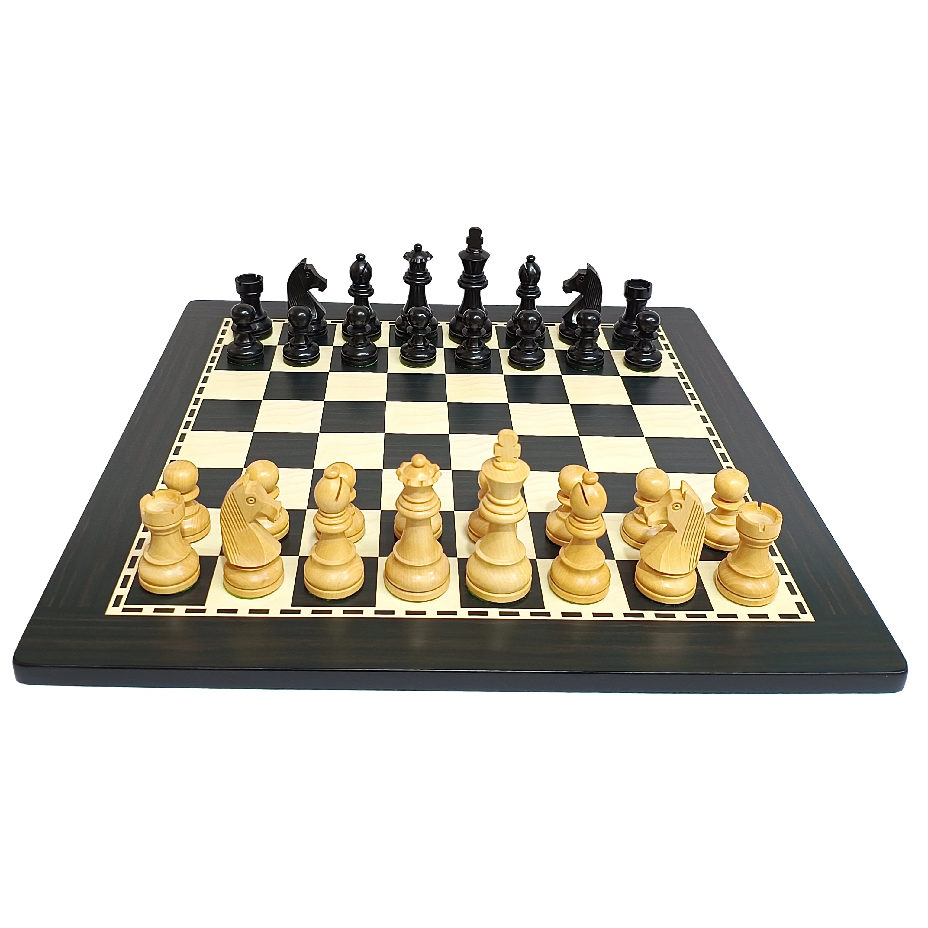 Classic Staunton Tournament Chess Set -  Ebonized & Natural Boxwood - Image 3