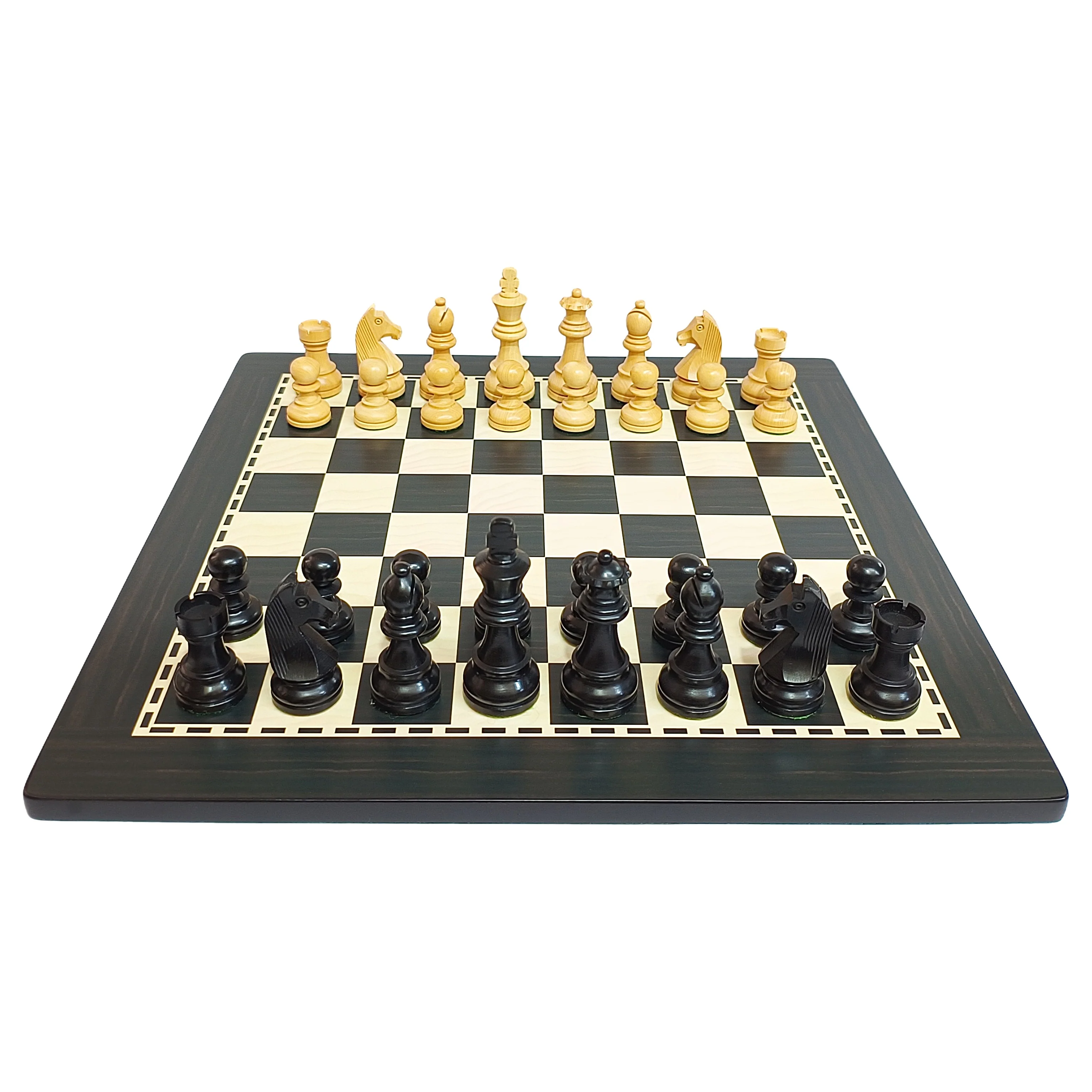 Classic Staunton Tournament Chess Set -  Ebonized & Natural Boxwood - Image 4