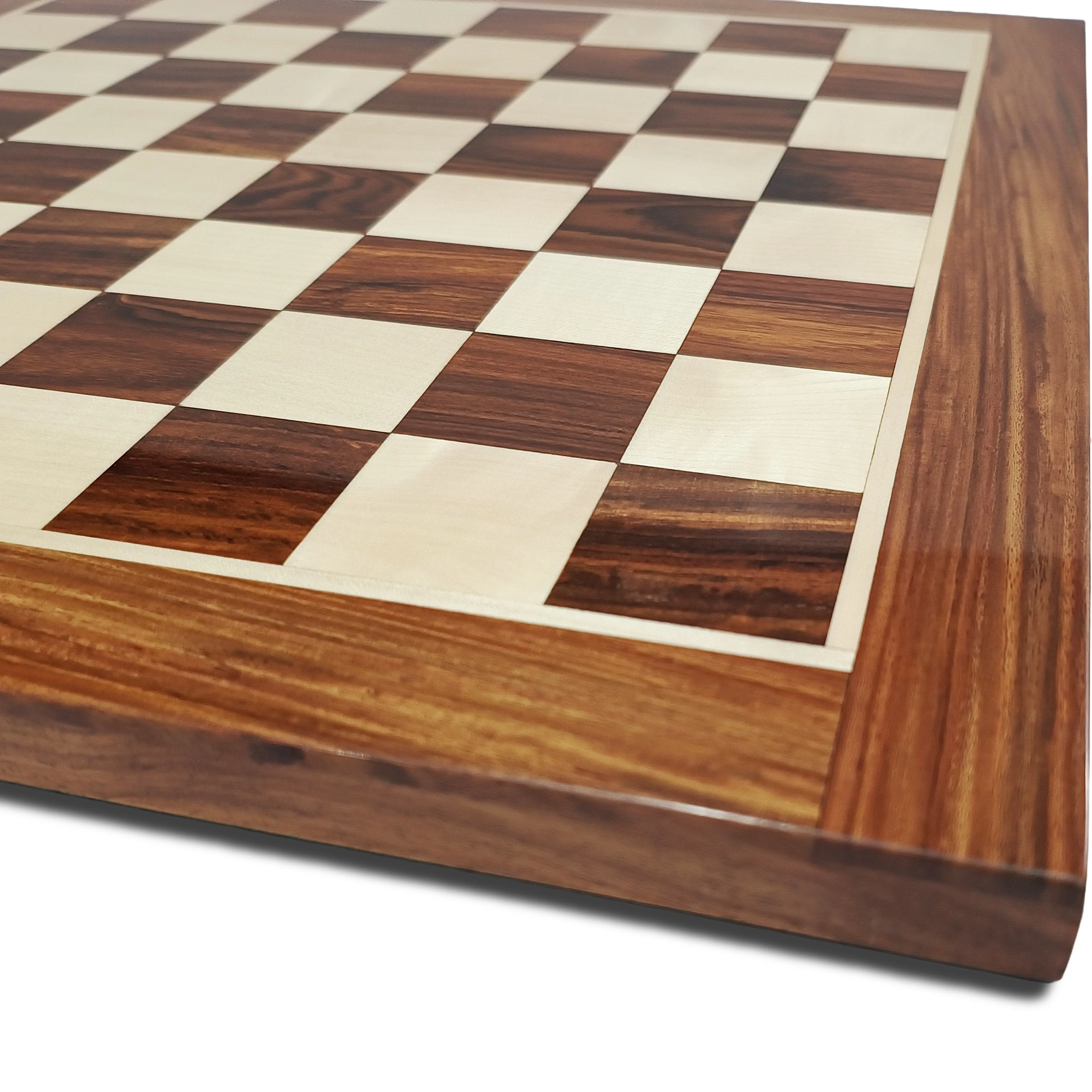 Hand Crafted Golden Rosewood And Maplewood Professional Luxury Wooden Chess Board - Image 3