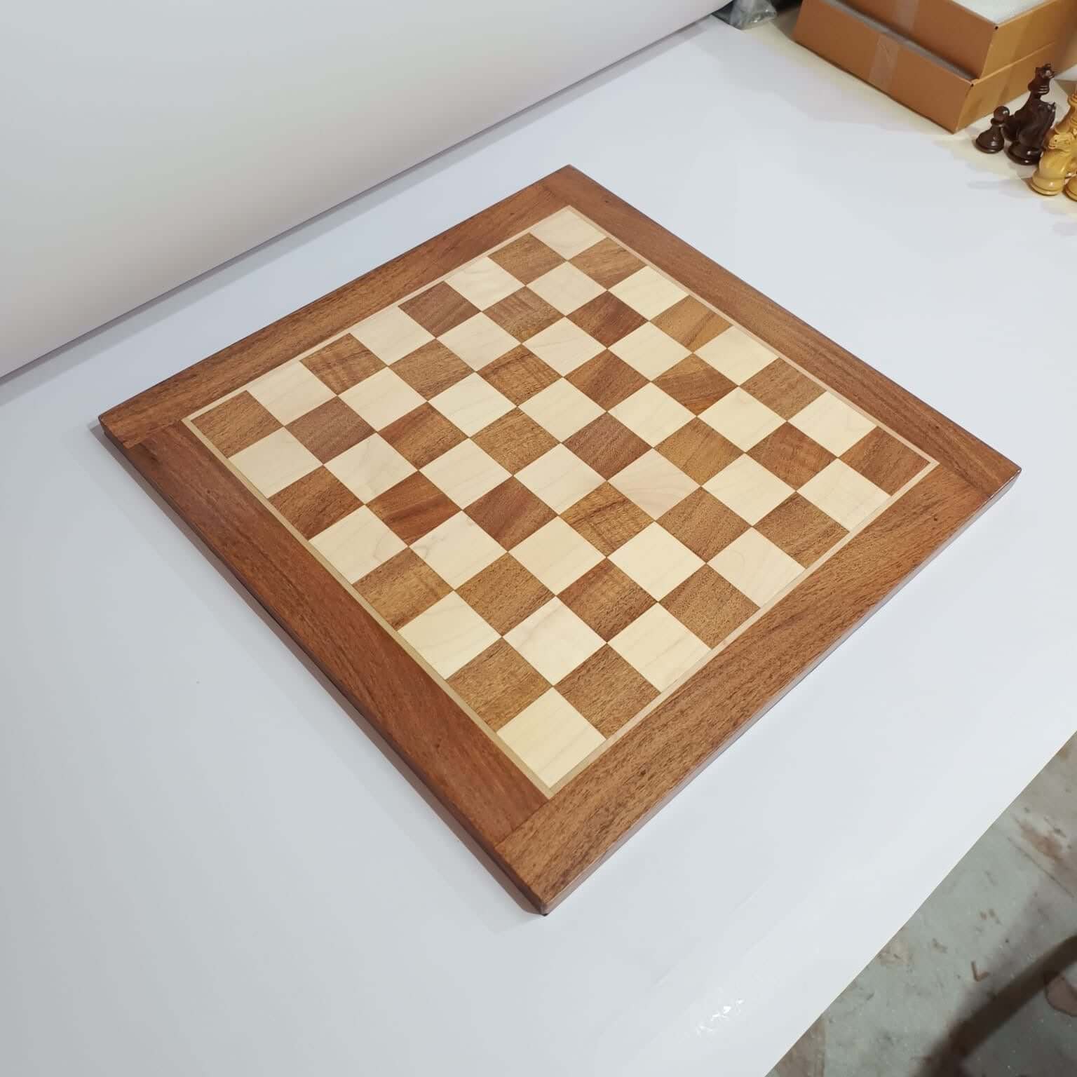 Hand Crafted Acacia and Boxwood Professional Luxury Wooden Chess Board - Image 4