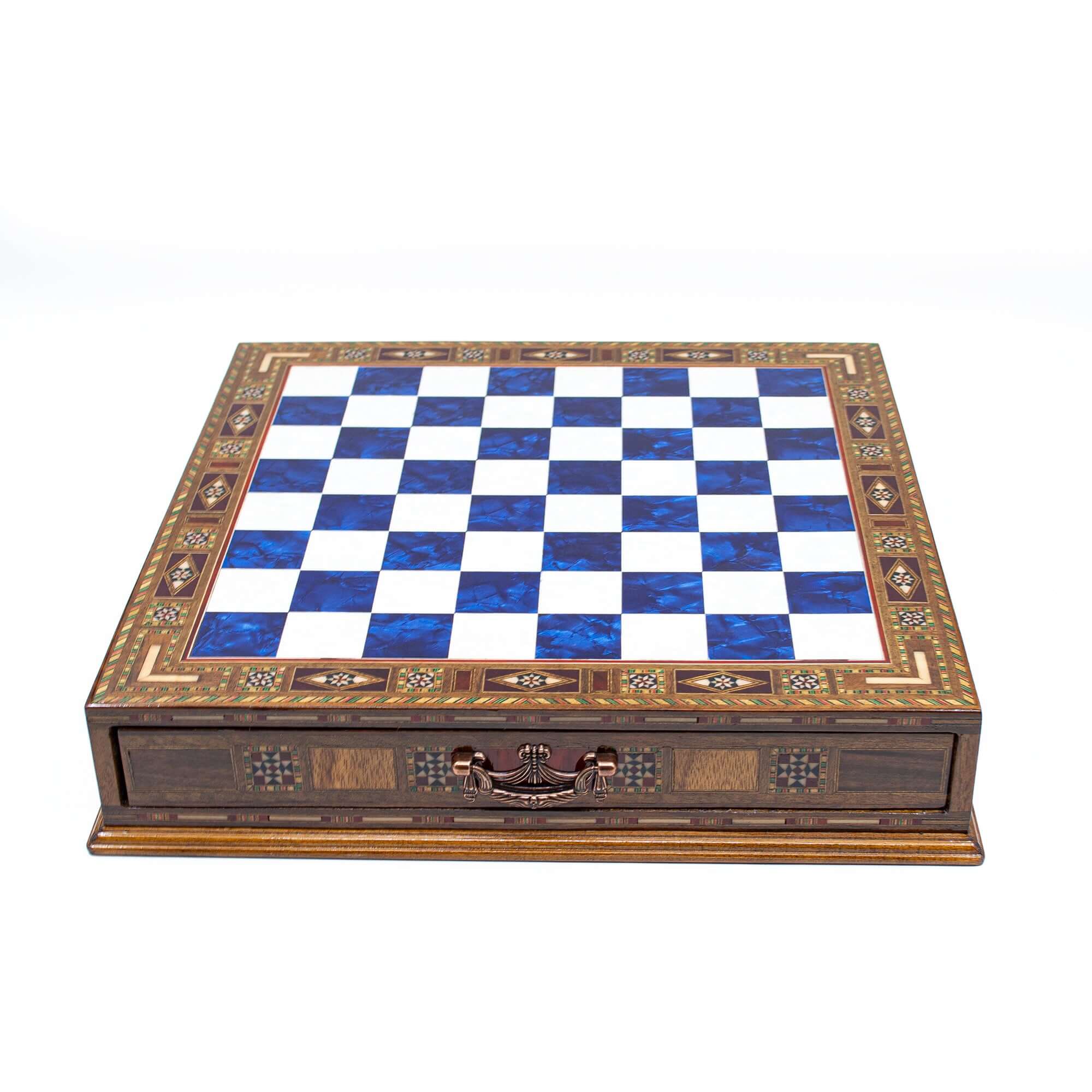 Luxury Chess Board With Storage Drawer - Blue - Image 3