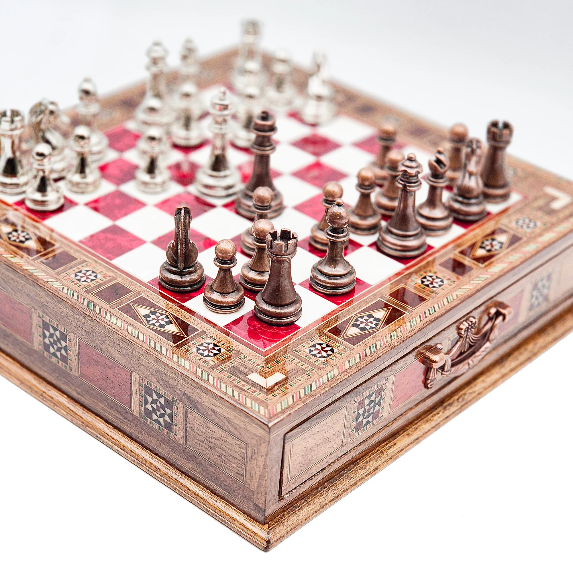 Handmade Luxury Chess Set With Velvet Storage Units - Image 10