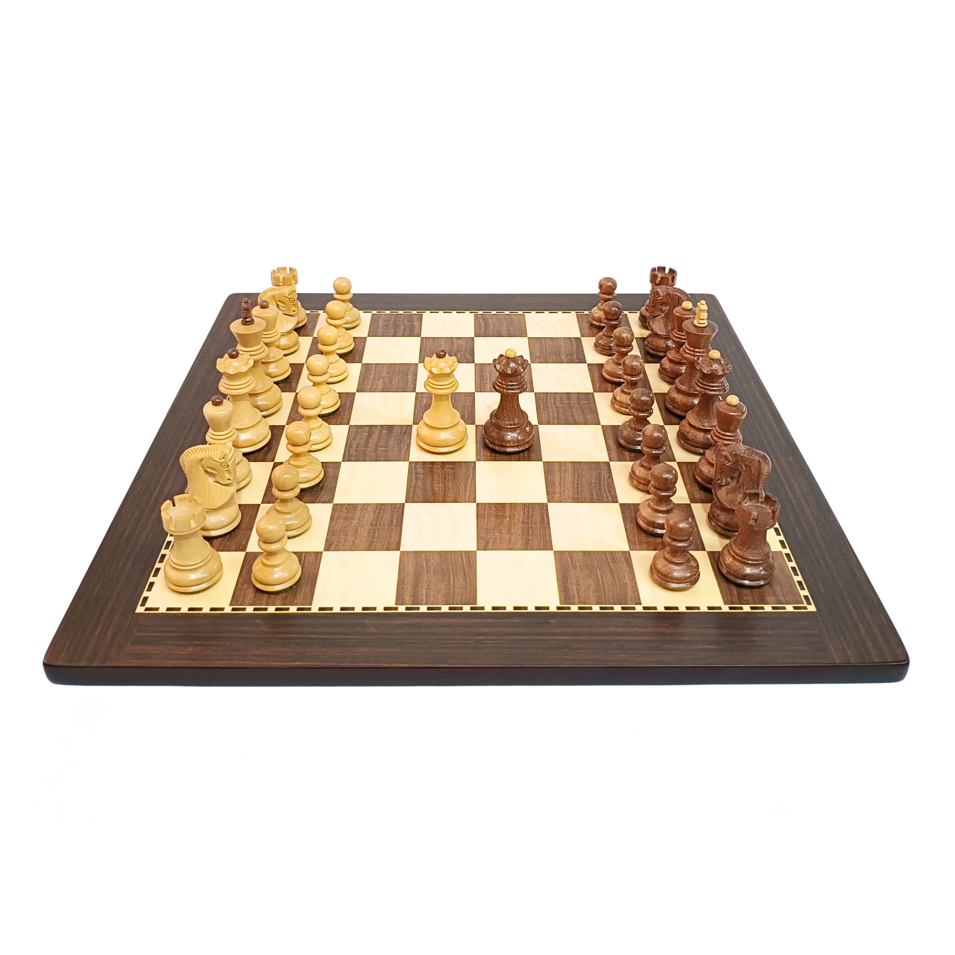Russian Zagreb 59 Wooden Chess Set - Brown & Cream - Image 4