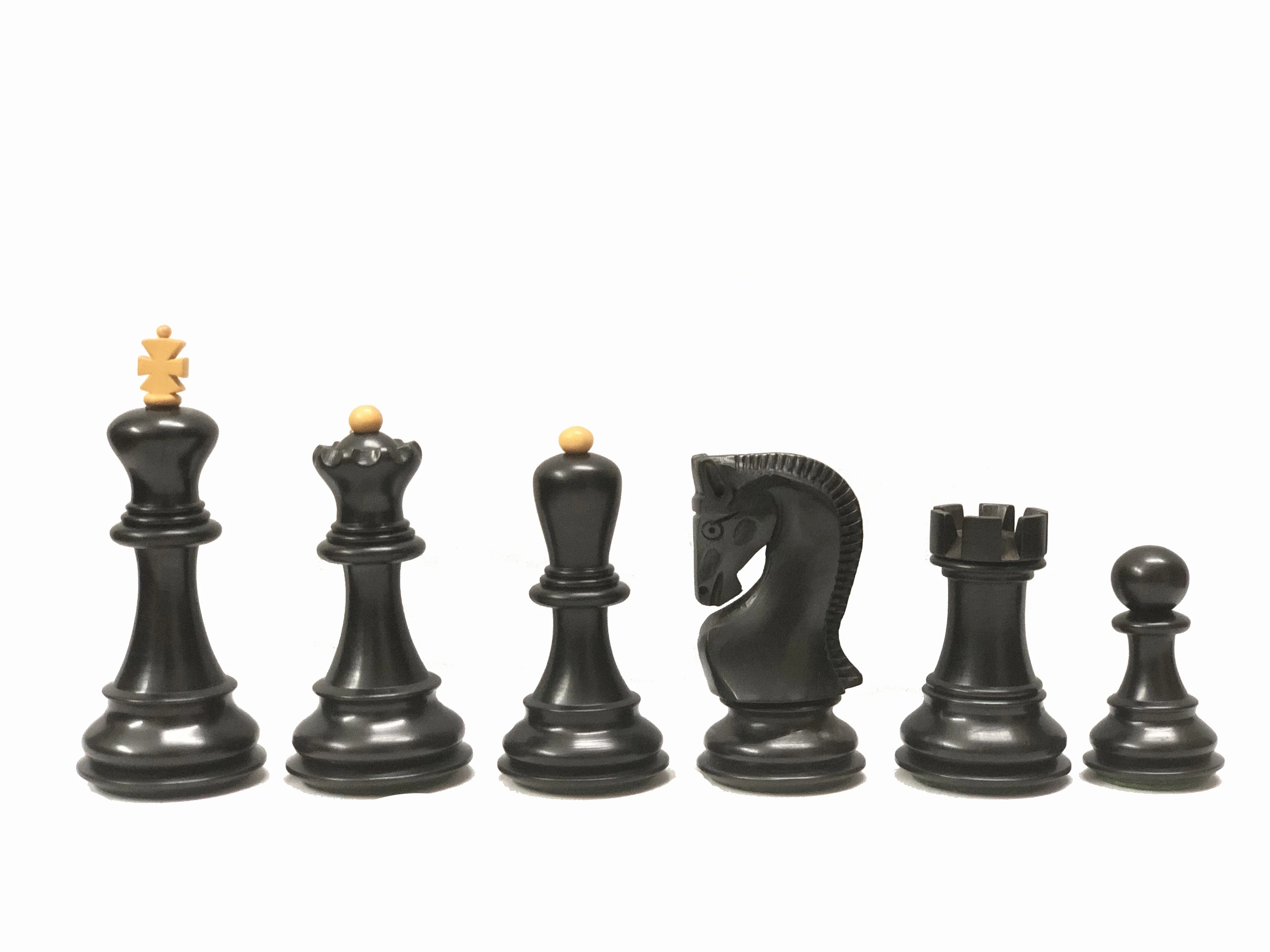 Russian Zagreb 59 Luxury Chess Pieces Boxwood / Ebonized - 3.7 Inch King - Image 3