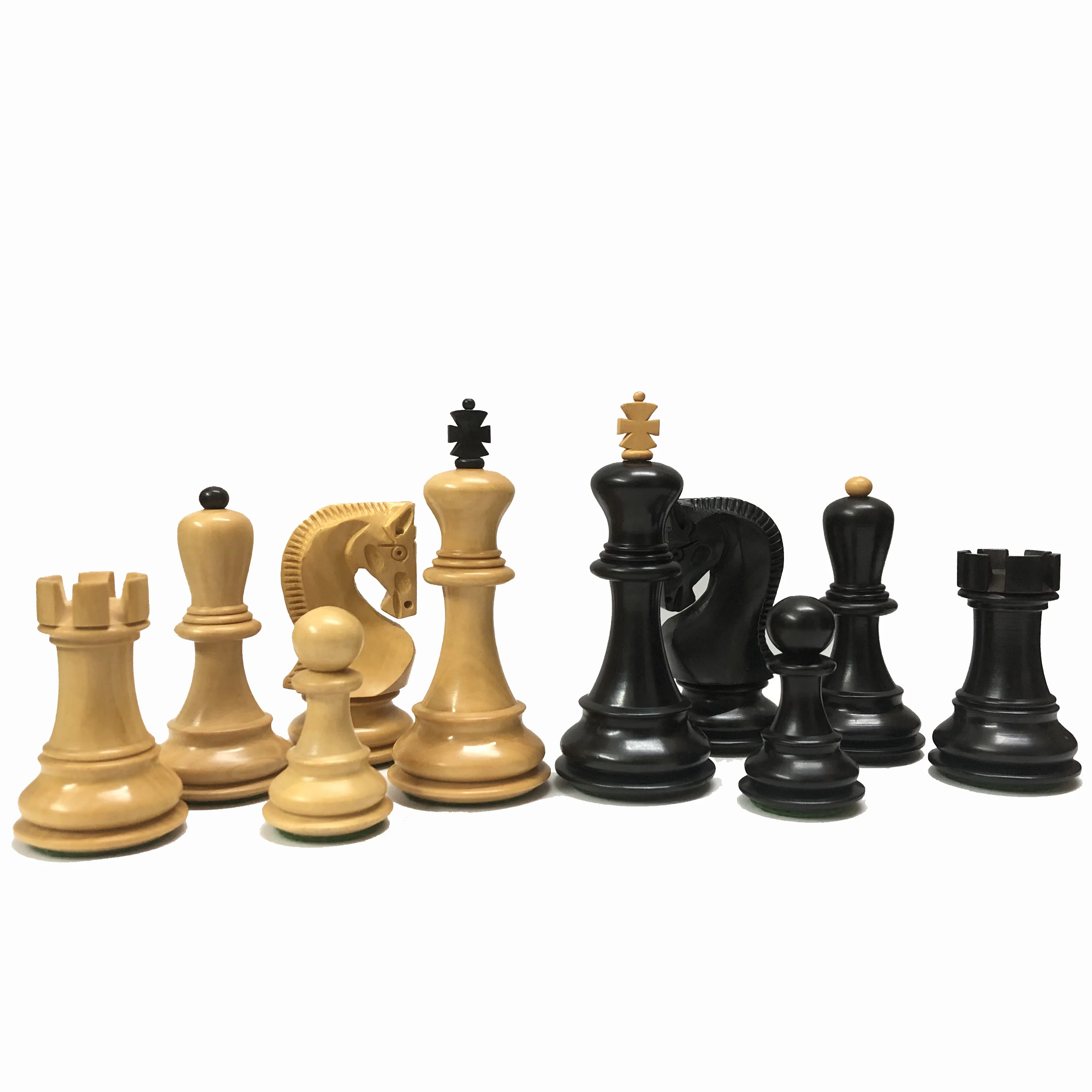 Russian Zagreb 59 Luxury Chess Pieces Boxwood / Ebonized - 3.7 Inch King - Image 4