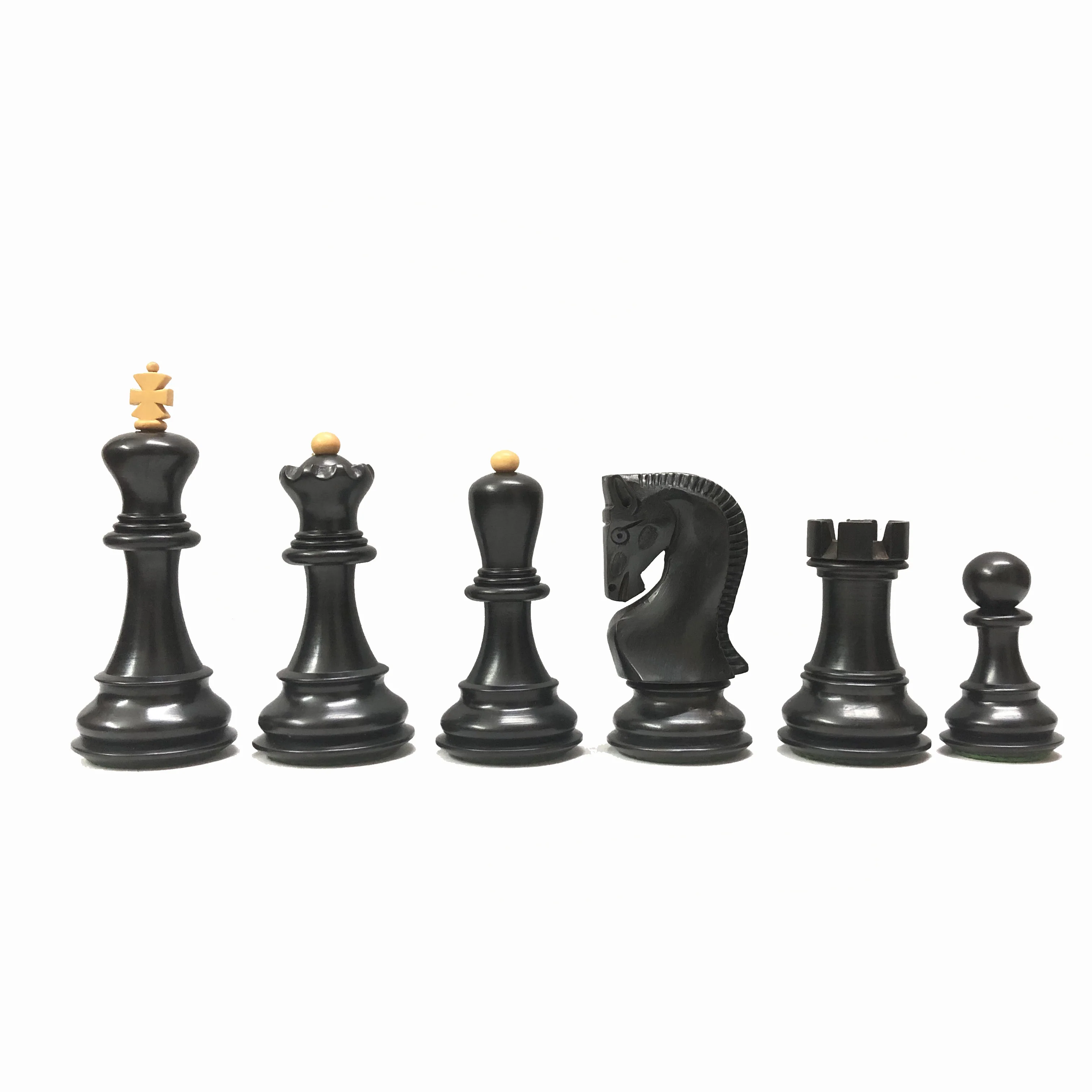Russian Zagreb 59 Luxury Chess Pieces Boxwood / Ebonized - 3.7 Inch King - Image 5