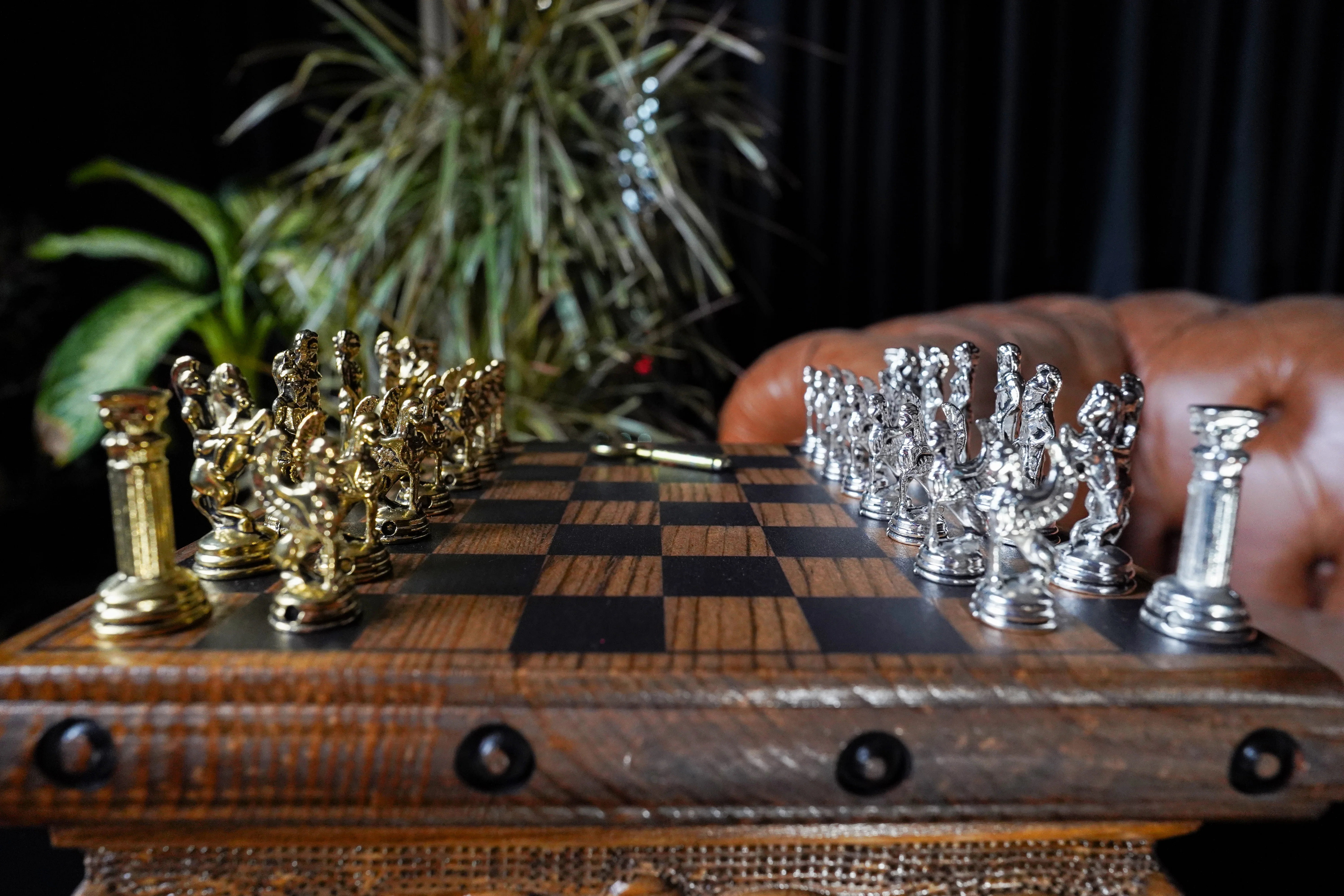 Wooden Chess Set With A Hidden Key And Velvet Storage Department - Image 10