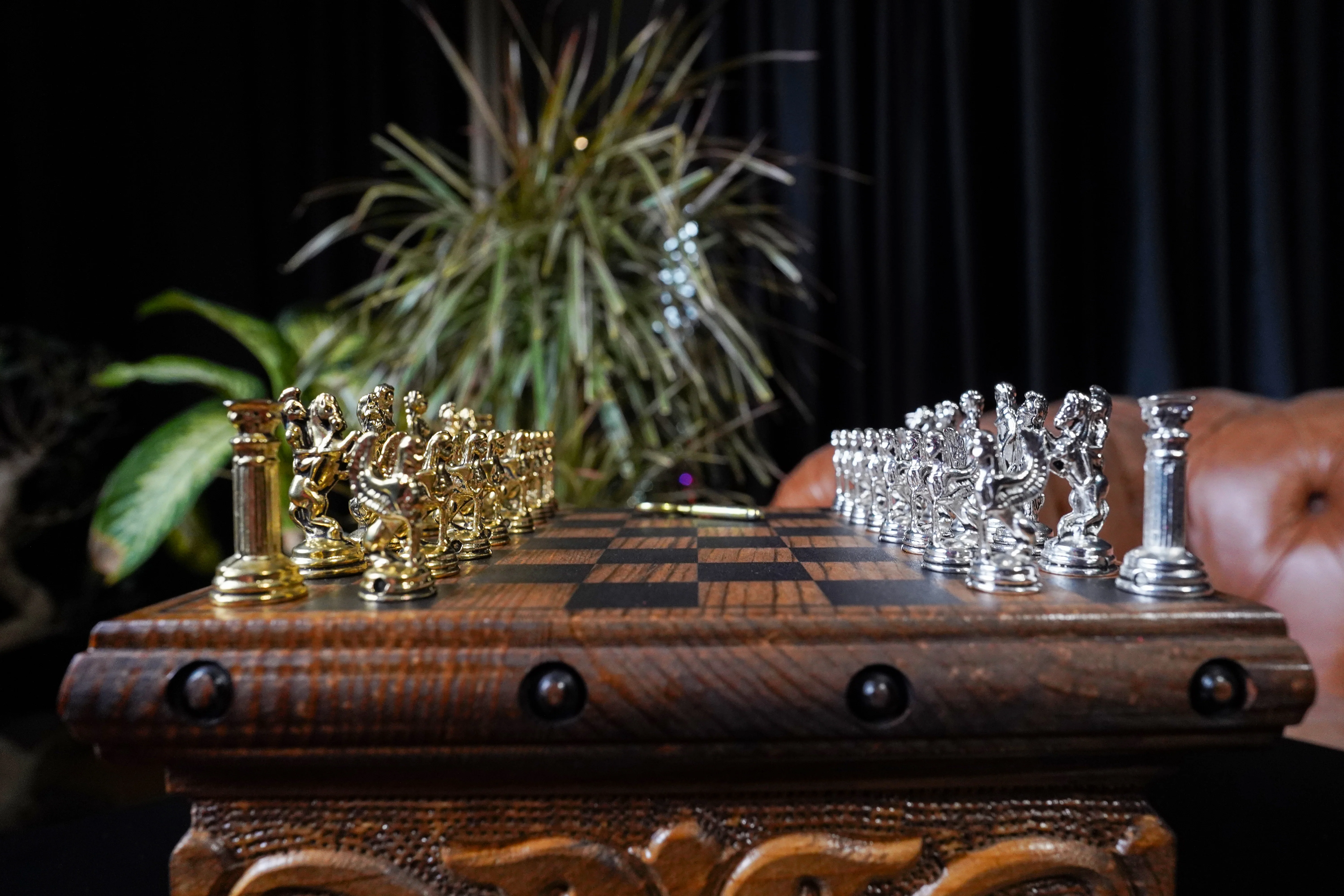Wooden Chess Set With A Hidden Key And Velvet Storage Department - Image 11