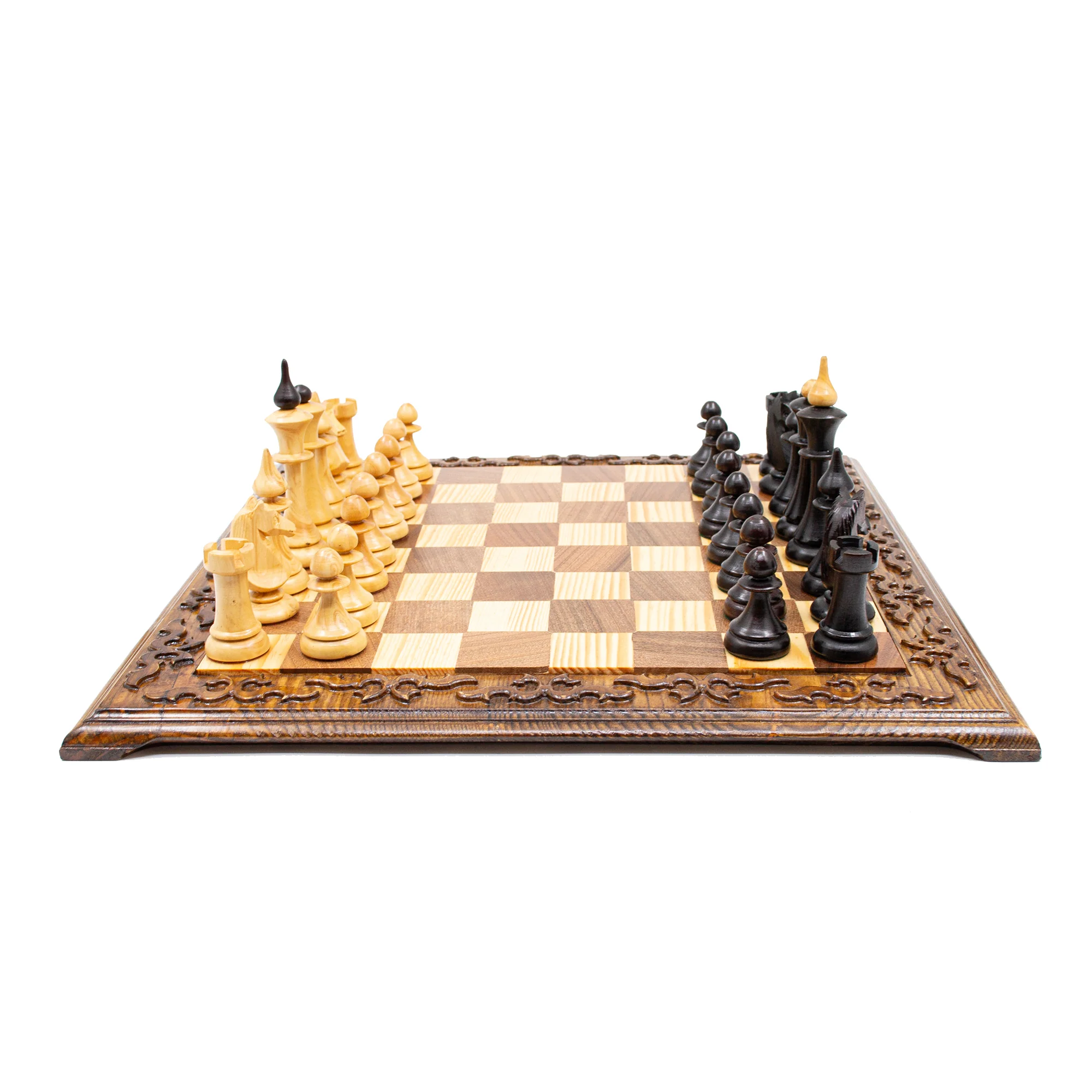 Hand Carved Luxury Chess Set With Latvian Style Chess Pieces - Image 4