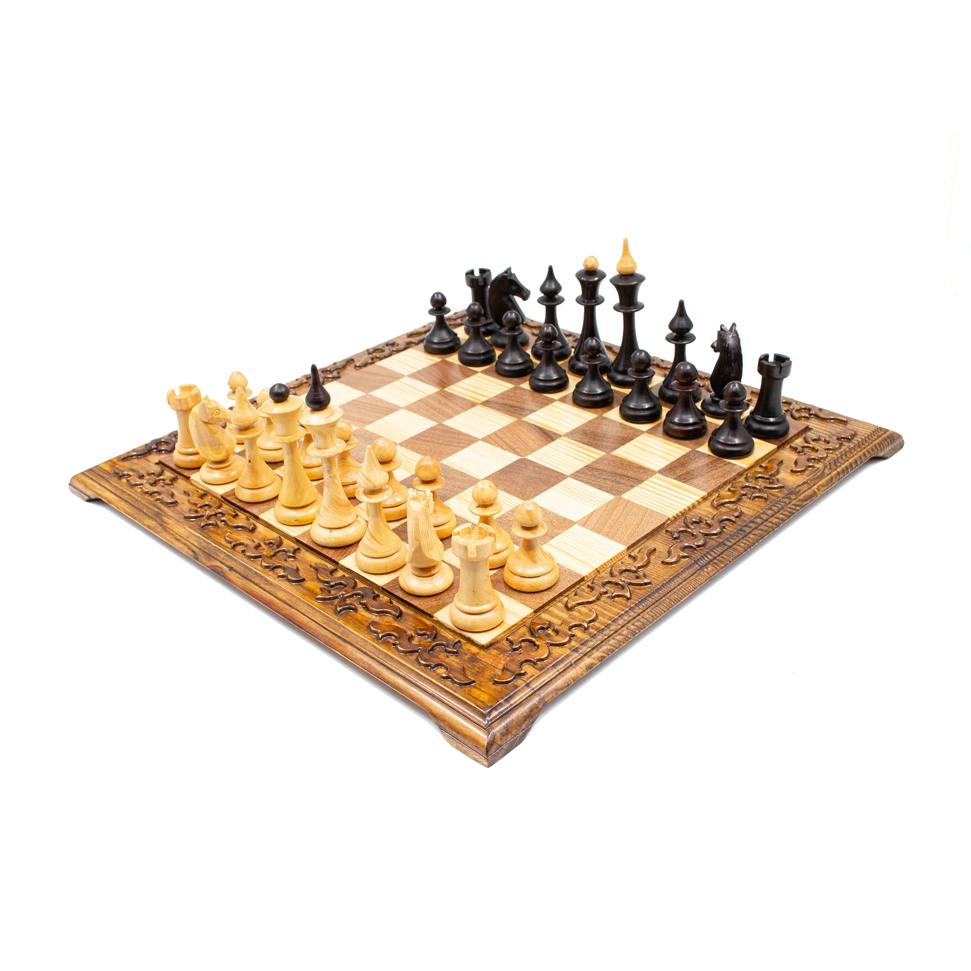 Hand Carved Luxury Chess Set With Latvian Style Chess Pieces - Image 5