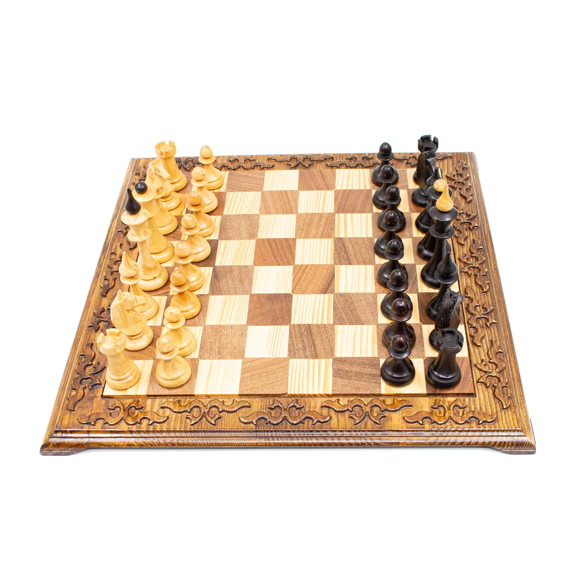 Hand Carved Luxury Chess Set With Latvian Style Chess Pieces - Image 7