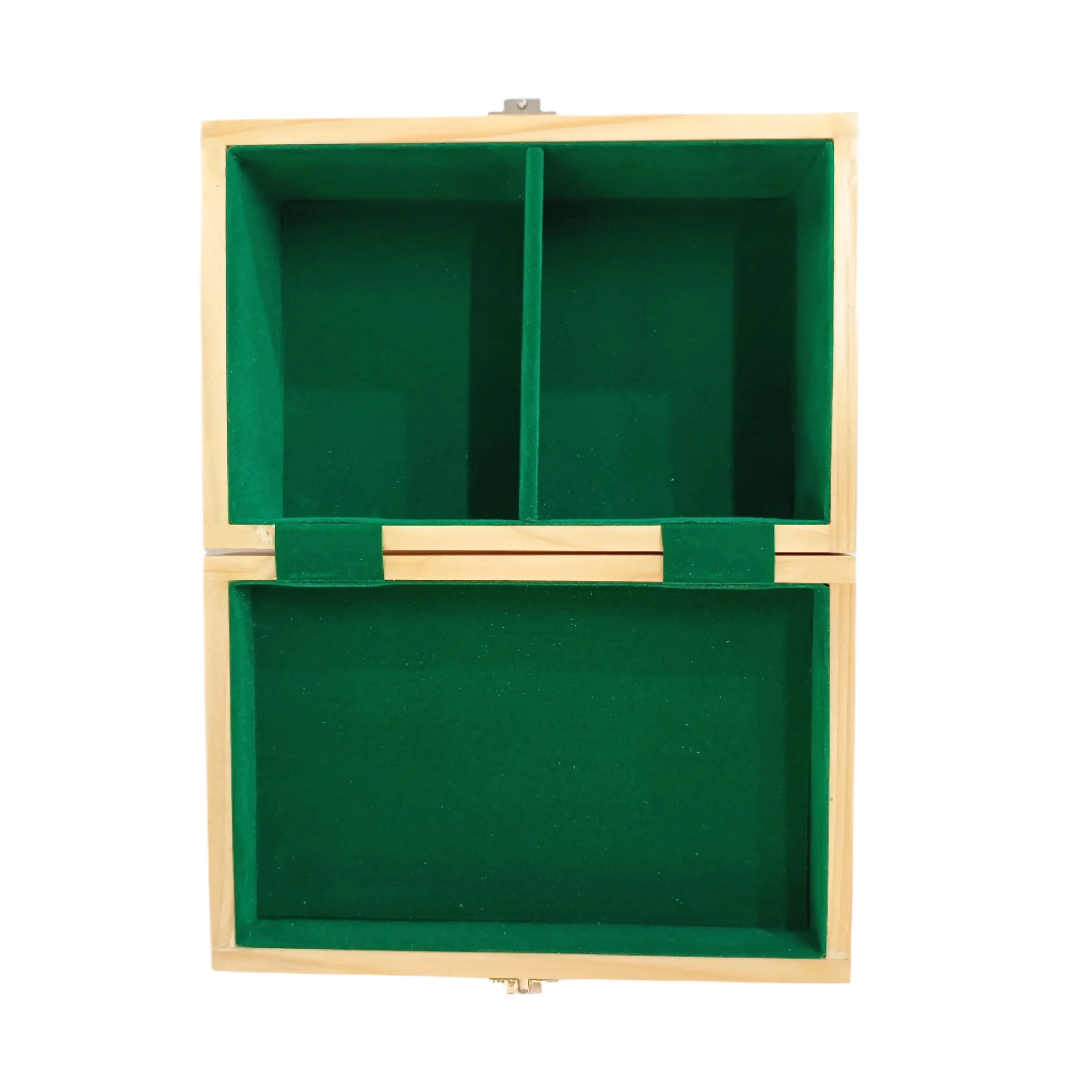 Pine Wood Chess Pieces Storage Box With Velvet Interior - Image 3