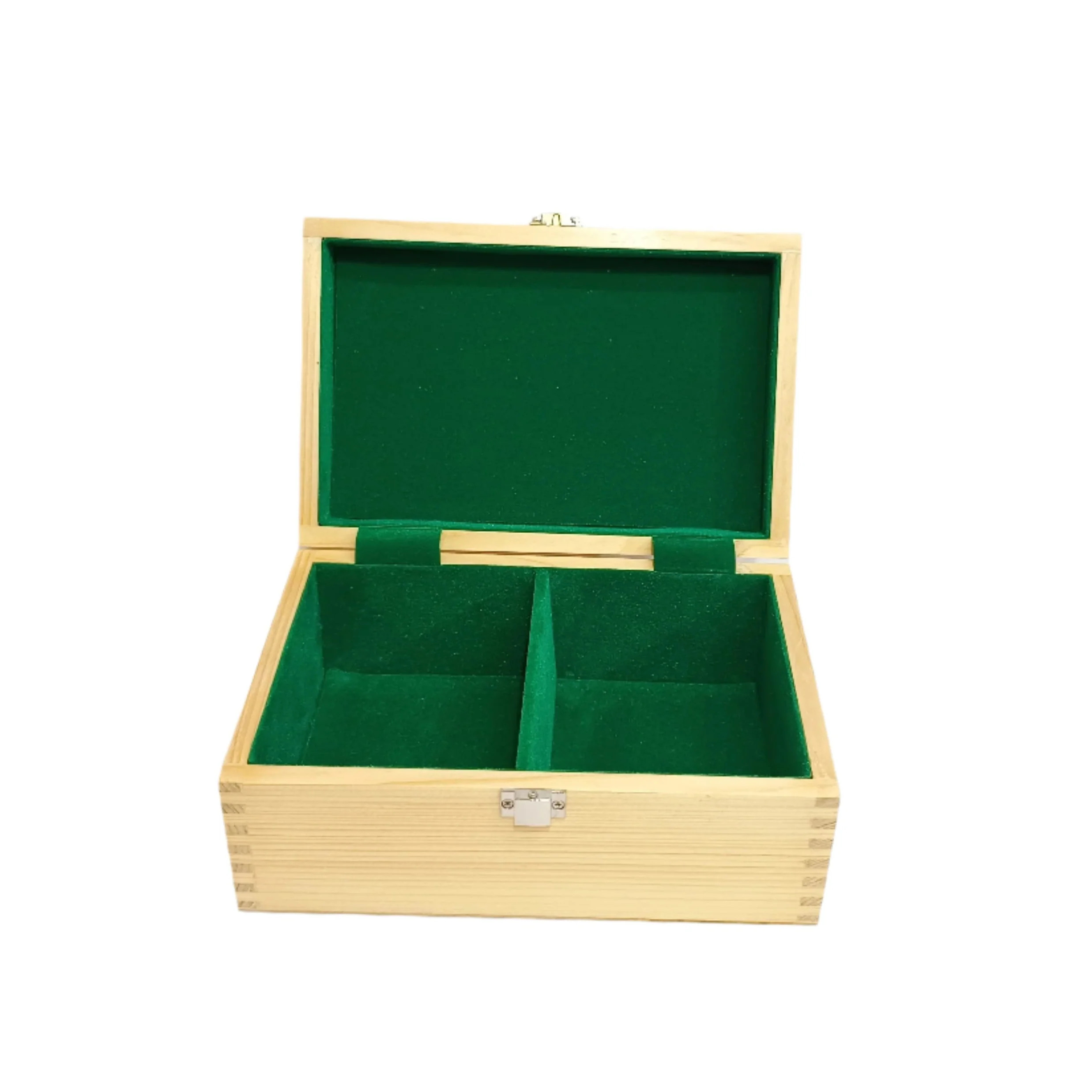 Pine Wood Chess Pieces Storage Box With Velvet Interior - Image 4