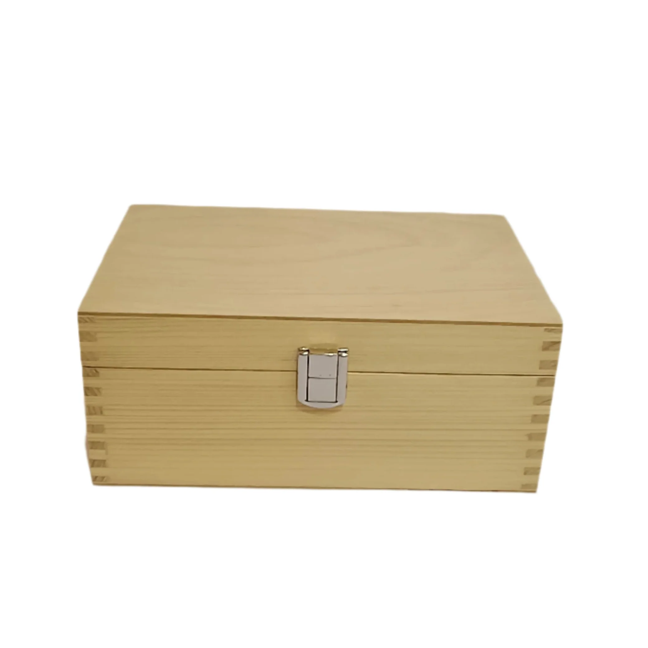 Pine Wood Chess Pieces Storage Box With Velvet Interior - Image 6